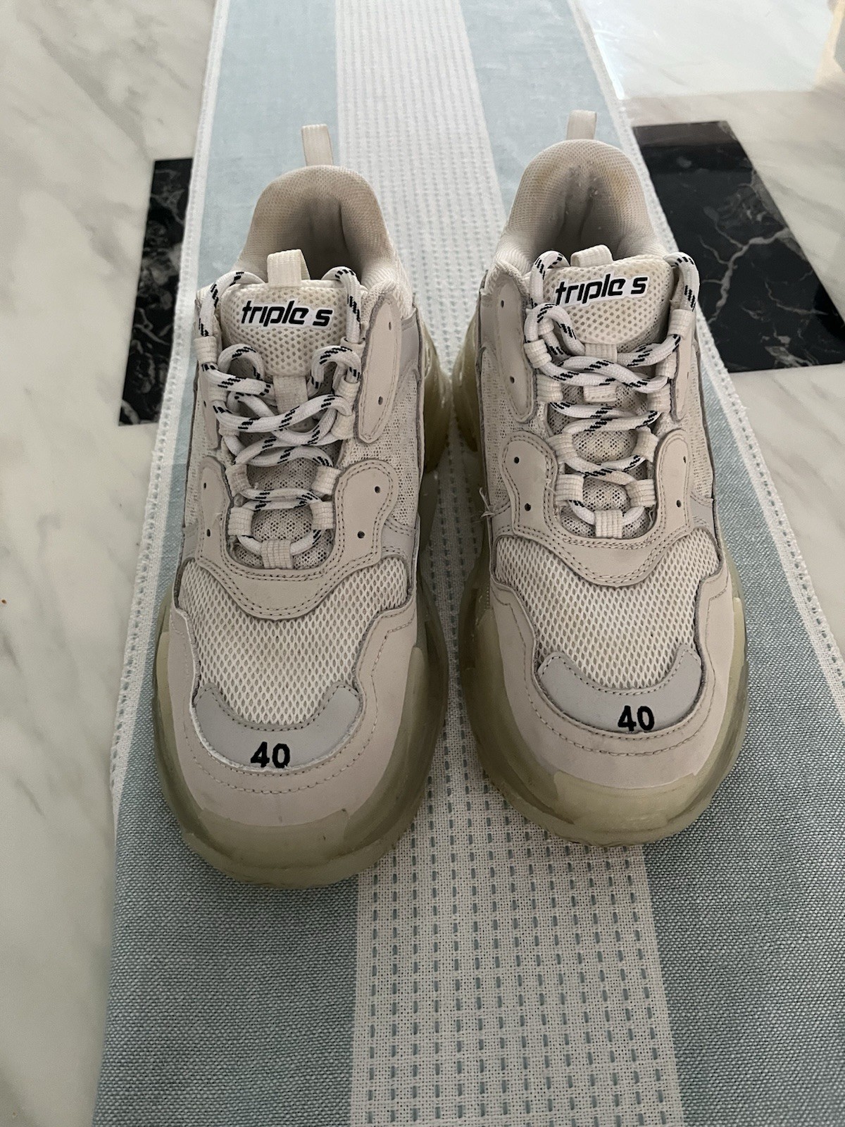 SAOLA Balenciaga Triple S suola bianca trasparente taglia 40 UK taglia 7