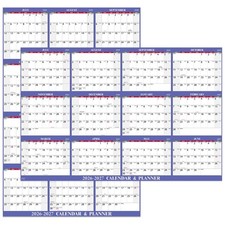 2026-2027 Dry Erase Calendar for Wall, Wall 48" x 32", Purple