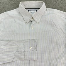Charles Tyrwhitt Dress Shirt Mens 16/35 Blue White Check Slim Fit Non-Iron L/S