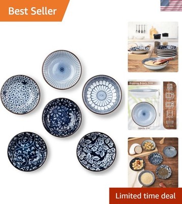 Dipping Bowls, Soy Sauce Dish Ceramic, 3 OZ Small Serving Bowls for Side Dish...