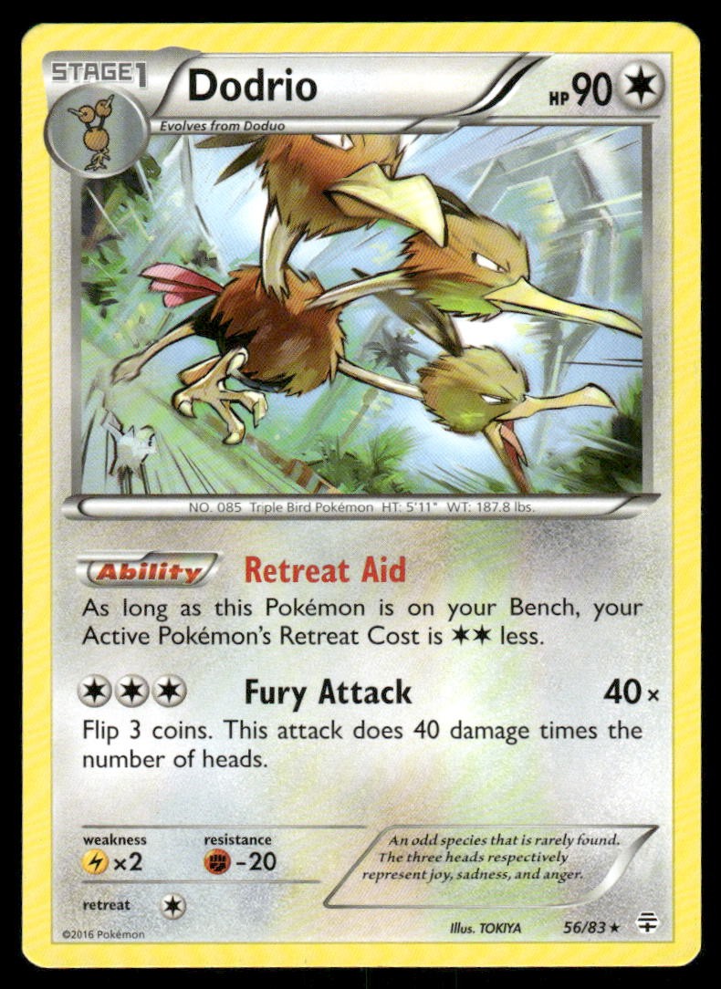 2016 Pokemon Dodrio Rare Generations 56/83 HP