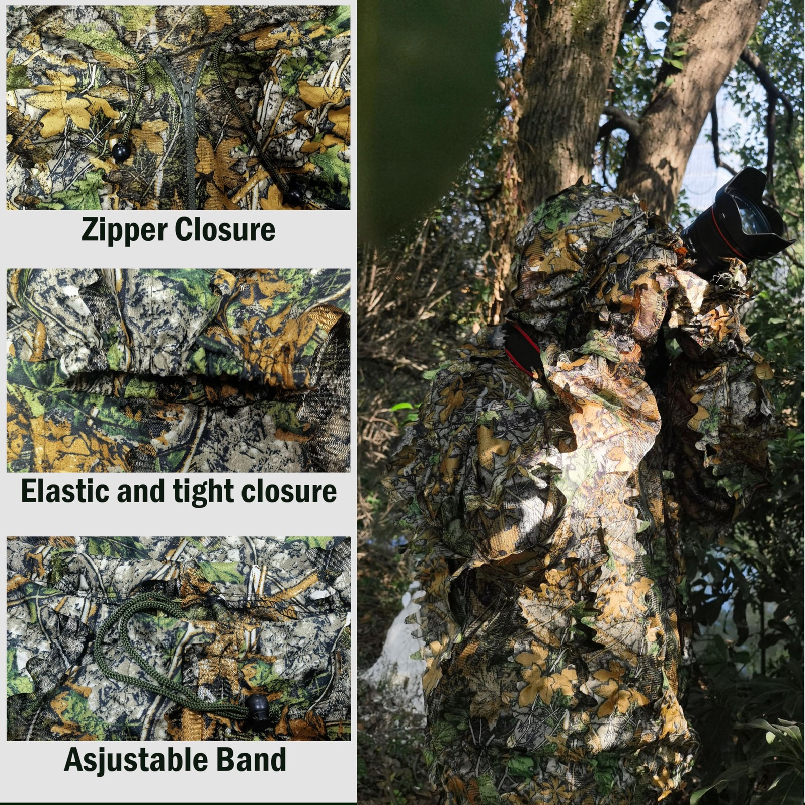 Ghillie Suit for Men - Complete Set with Full Face Mask & Gloves | Perfect fo...