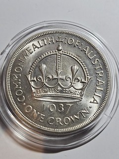 CORONA AUSTRALIANA 1937 PLATA 925 Coronación del Rey Jorge VI