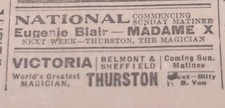 JAN 12, 1913 NEWSPAPER PG #2897- HOWARD THURSTON MAGIC SHOW- RARE DOUBLE BOOKING