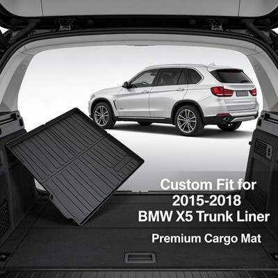 Exact Fit for BMW X5 2015-2018 Trunk Liner Black TPO, Raised Lip Design