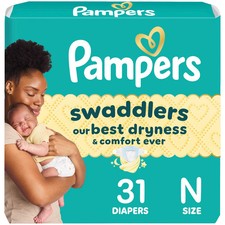 Pampers Swaddlers Sensitive Disposable Diapers - Size 0 - 31ct