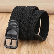 Non-hole Punch-free MEN'S AND WOMEN'S Woven Belt Elastic Stretch Canvas Belt