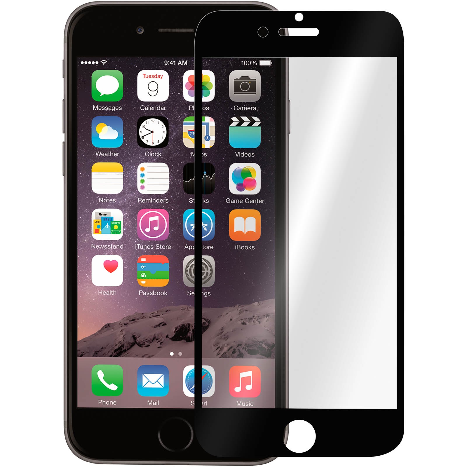 Verre trempé pour iPhone 6S et 6 protection écran intégrale à bords noirs