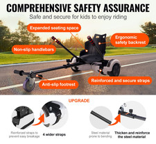 Hoverboard Go Kart Seat Attachment Adjustable Frame, 220lbs Load, Kids Adult