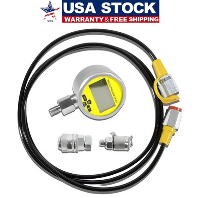 10000PSI Digital Hydraulic Pressure Test Coupling Kit Pressure Gauge Manometer