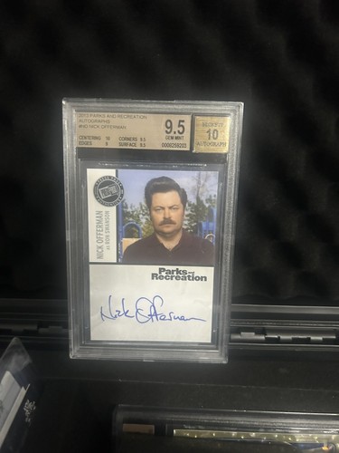 2013 Press Pass Parks & Recreation AUTO Nick Offerman "Ron Swanson" BGS 9.5/ 10
