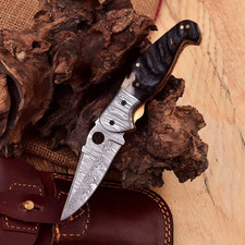 Damast Taschenmesser Handgefertigt Klappmesser Damaskus Damaszener MAQ1651