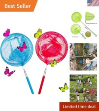Exciting 2 Pack Butterfly Nets for Kids - Telescopic, 34 Inches, Durable Nylon