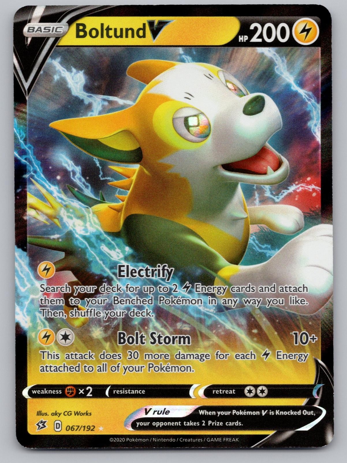 Boltund V 067/192 Holo V Rare Rebel Clash Pokemon NM/M