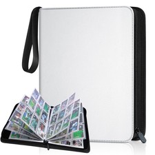 Trading Card Binder Album, PU Leather Baseball Card Binder with 900 Side Load...