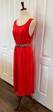 Woman's Size Med 100% Cotton Midi Dress by Elizabeth & James, Tomatoe Red