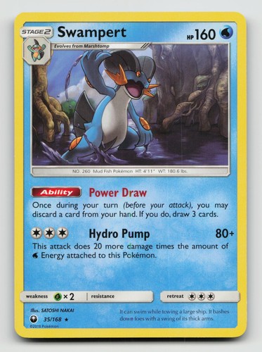 Swampert 35/168 Rare Celestial Storm Pokemon Moderately Played