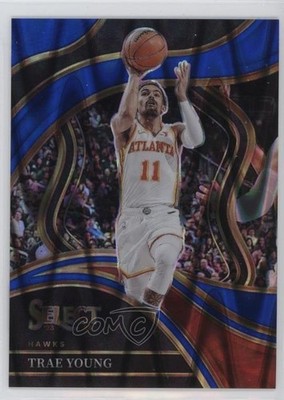 2023-24 Panini Select Courtside Blue Tectonic Prizm 43/99 Trae Young #243 hs9