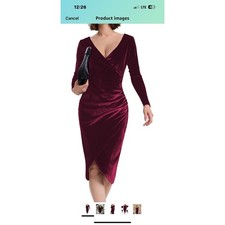 Women's XL Size Long Sleeve Velvet Bodycon Dress Sexy Cocktail Party Dress