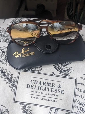 Lunettes Ray Ban vintage USA Bausch & Lomb vagabond ambermatic mirror - Photo 1/4