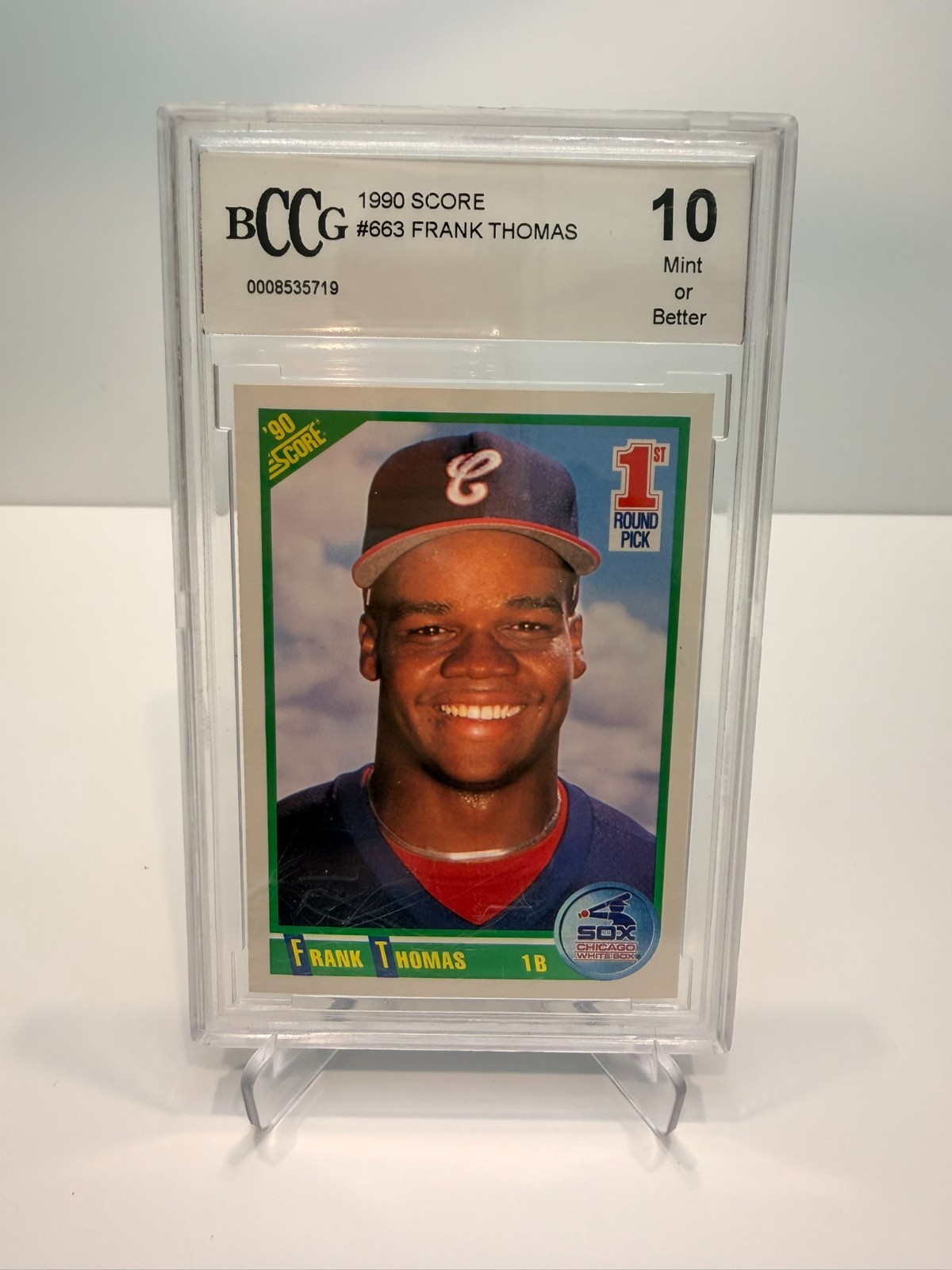 Score & Topps 1990 Frank Thomas Rookie Autograph Beckett Graded 10 Upper Deck view 4