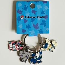 Pokémon Center Pokedoll Sylveon Espurr Meowstic Metall Schlüsselanhänger Ring Charms NEU