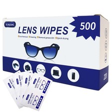 500 Count Lens Cleaning Wipes for Eyeglasses, Pre-Moistened Individually Wrapped