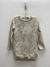 Mayoral SIZE 7 Cream Flowers Velour Girl's Sweater