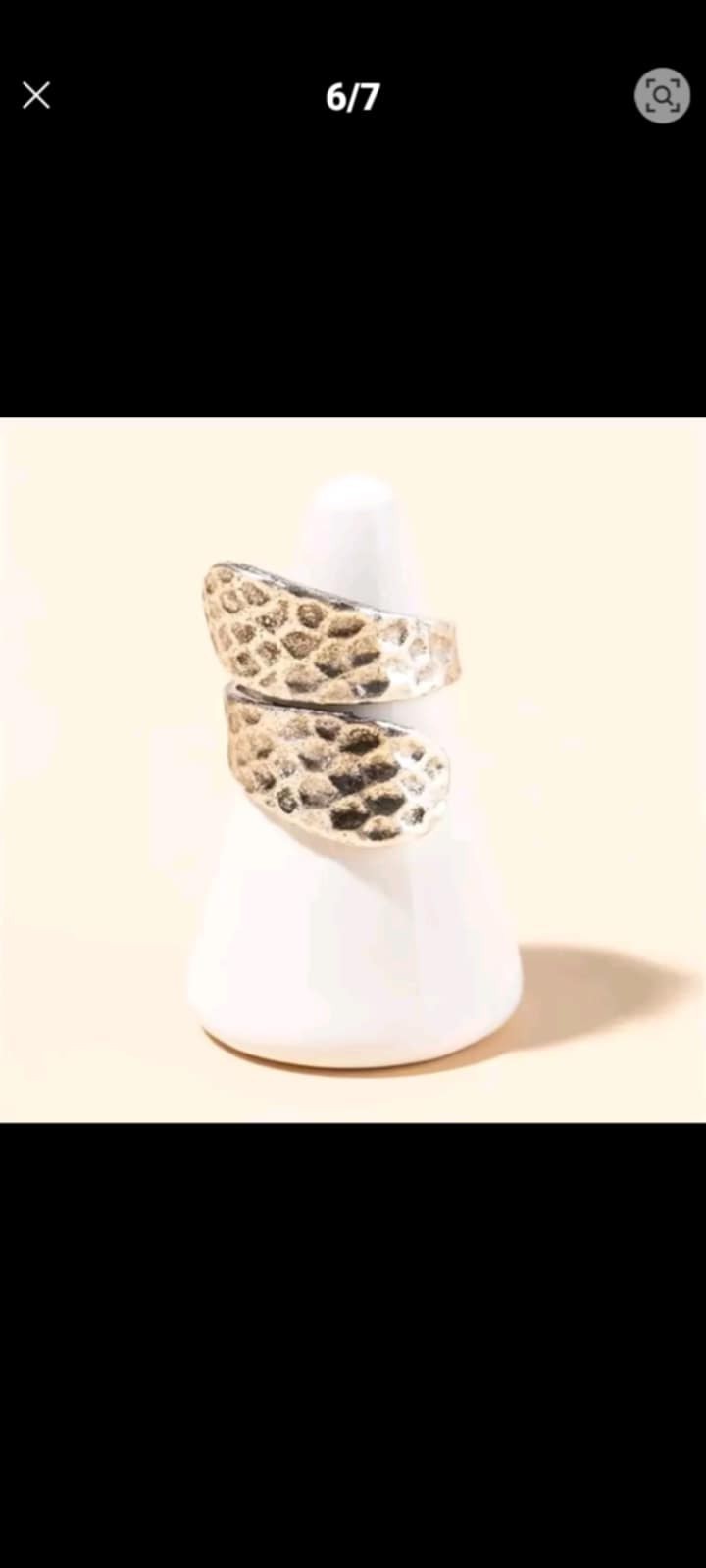 Adjustable Opening Asymmetrical Shape Women's Party Cocktail Silver Ring Sz10