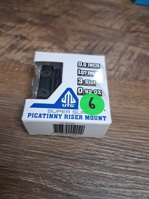 UTG Super Slim Picatinny Riser Mount 0.5 Saddle Height 3 Slots Black Aluminum