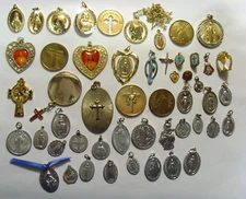 1920s-50sVintg Catholic Christian Religious items lot one 12k gold filled EL1018