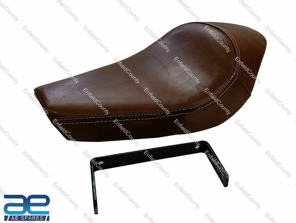 FüR Royal Enfield Klassisch 350 500 Echtleder Low Rider Solo Seat Brown Gec-image