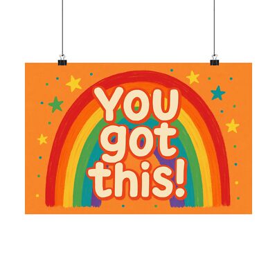 New Horizontal Poster Positive Marker Rainbow  You Got This 