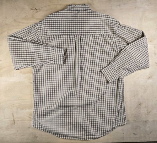 Chaps Ralph Lauren Shirt Mens Large Beige Blue Plaid Long Sleeve Button Down - Picture 2 of 15