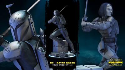 BO KATAN Statue Star Wars Mandalorian Resin Model Kit