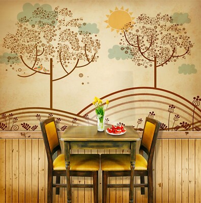 3D Simple Branch Sun ZHUA49931 Wallpaper Wall Murals Removable Self-adhesive Ann
