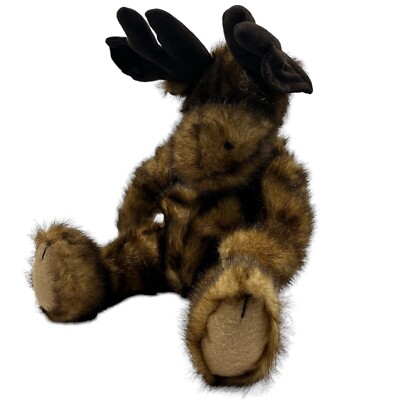 Vintage Realistic Moose Stuffed Plush Brown Furry Wildlife Woodland Forest 2005
