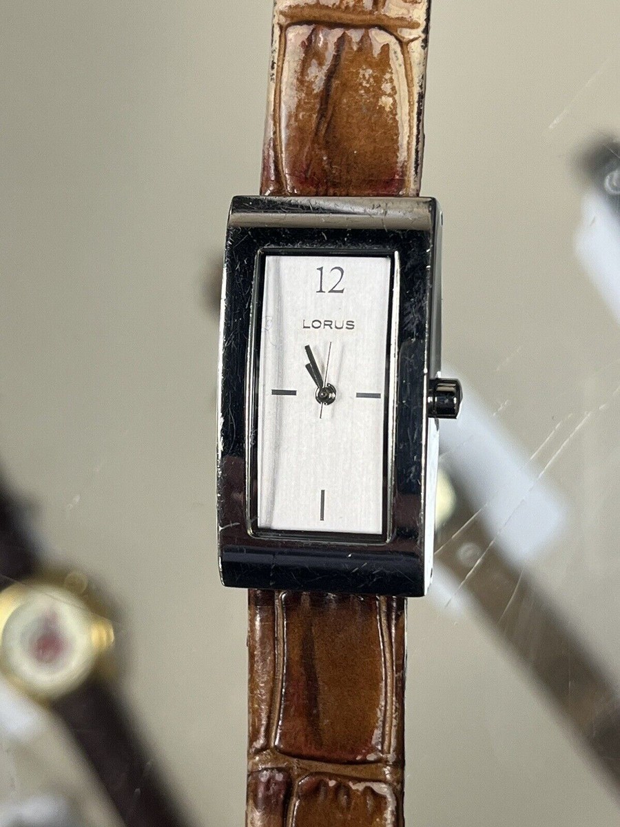 Lorus Leather Band Square Metal Case Quartz Ladies Watch | eBay display picture 3