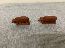 Vintage Auburn Rubber Pig Toy Lot of 2