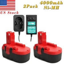 18V 4.0Ah Ni-MH Battery/Charger For Bosch BAT160 BAT180 BAT181 BAT189 2607335266