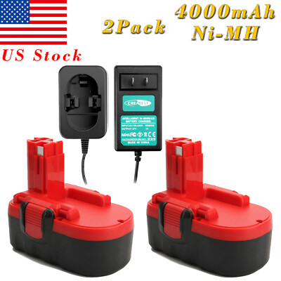 18V 4.0Ah Ni-MH Battery/Charger For Bosch BAT160 BAT180 BAT181 BAT189 2607335266