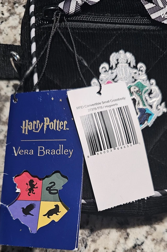 Bolso Bandolera Vera Bradley Harry Potter Hogwarts RFID Convertible Negro Paquete de Cadera Foto 4 de 4