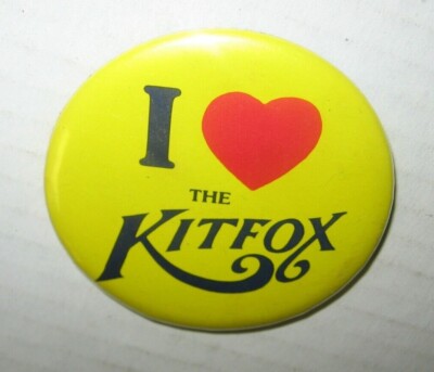 Rare KITFOX Button Pin I Heart Love  The Kitfox Aircraft Promo Swag Vintage