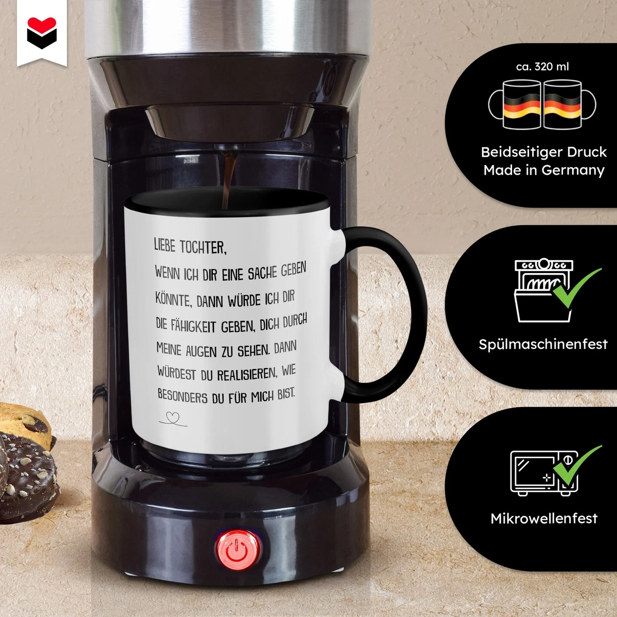 Tochter Geschenk Geburtstag 18 Jahre Kind Tasse Abi Bachelor Master Weihnachten
