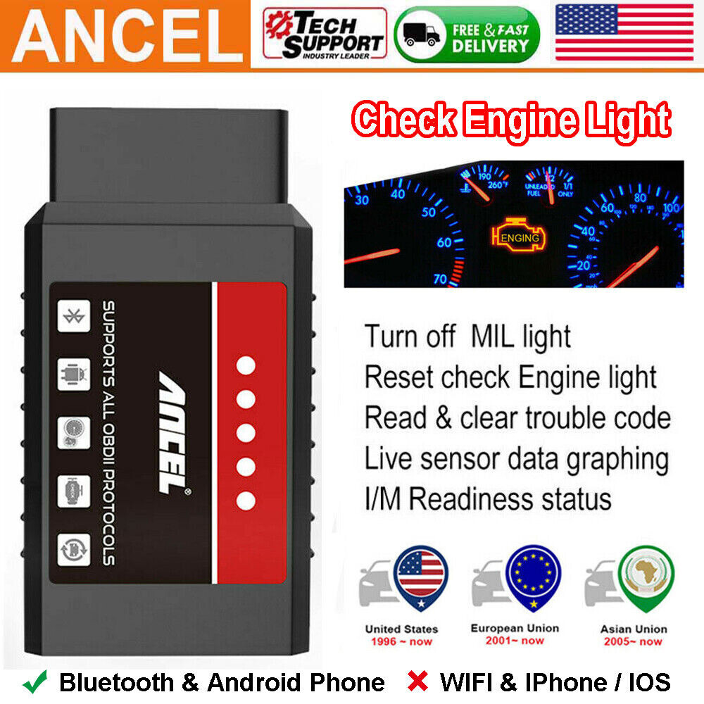 Bluetooth OBD2 Car Diagnostic Scanner Auto Fault OBDII Code Reader Tool ELM327-image