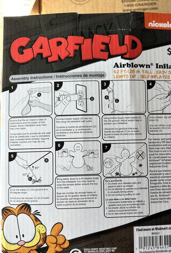 Nickelodeon Gemmy Garfield Christmas Airblown Inflatable With Santa Hat-New - Picture 2 of 2
