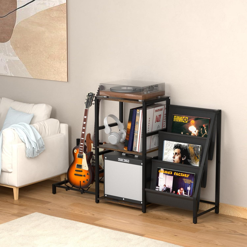 Guitar Stand Record Player Stand with 3-Tier Vinyl Record Storage and 2-Tier for - Bild 6 von 12