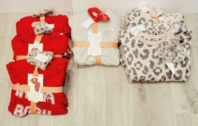 Women's 2 Piece Pajama Set Crop Top, Pants, & Hair Tie - Colsie Christmas PJ