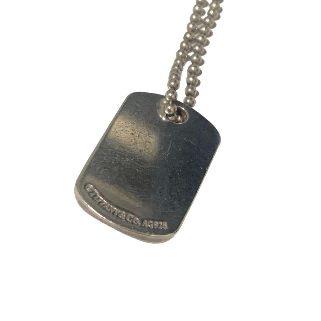 Tiffany & Co. 1837 Dog Tag Pendant Necklace Silver 18 