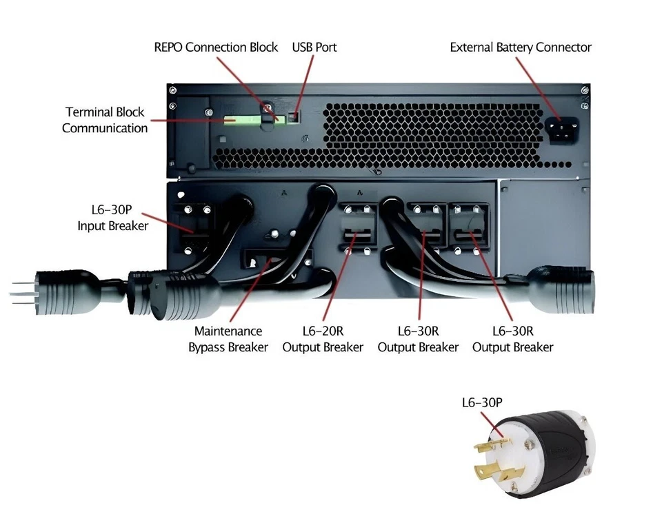 Liebert GXT4-6000RTL630 DoubleConversion Power Backup UPS 6000VA 4200W Sine Wave - Image 4 of 4
